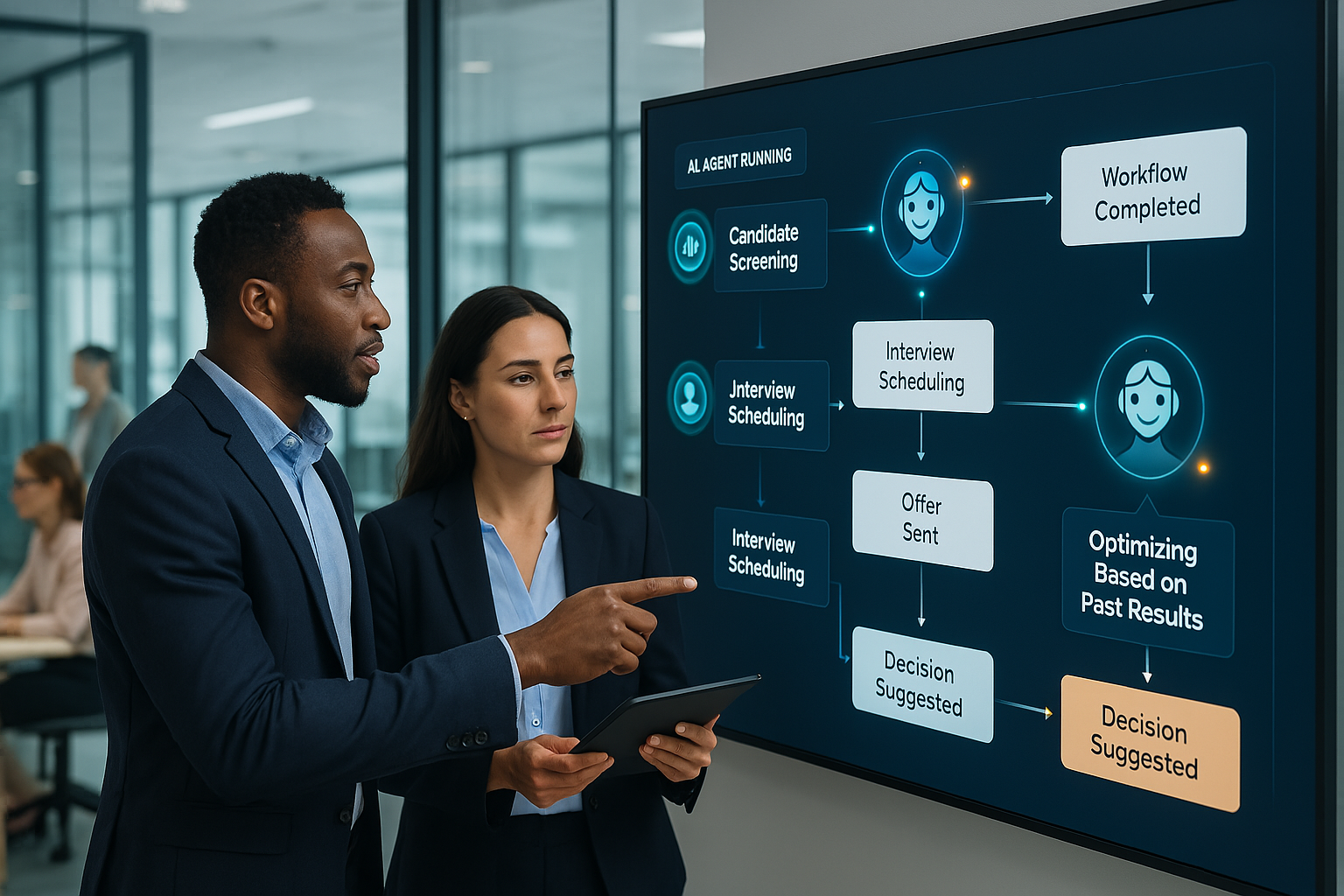 Artificial Intelligence agents working together in a digital network